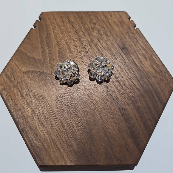 Beaded Clip on Earrings Iridescent Dragon Scale Jewelry - Picture 1 of 5